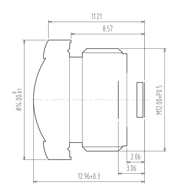 1,45-mm-Linsenzeichnung