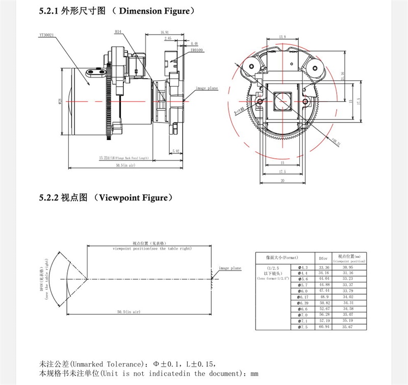 cctv motorisiertes Varioobjektiv-Diagramm